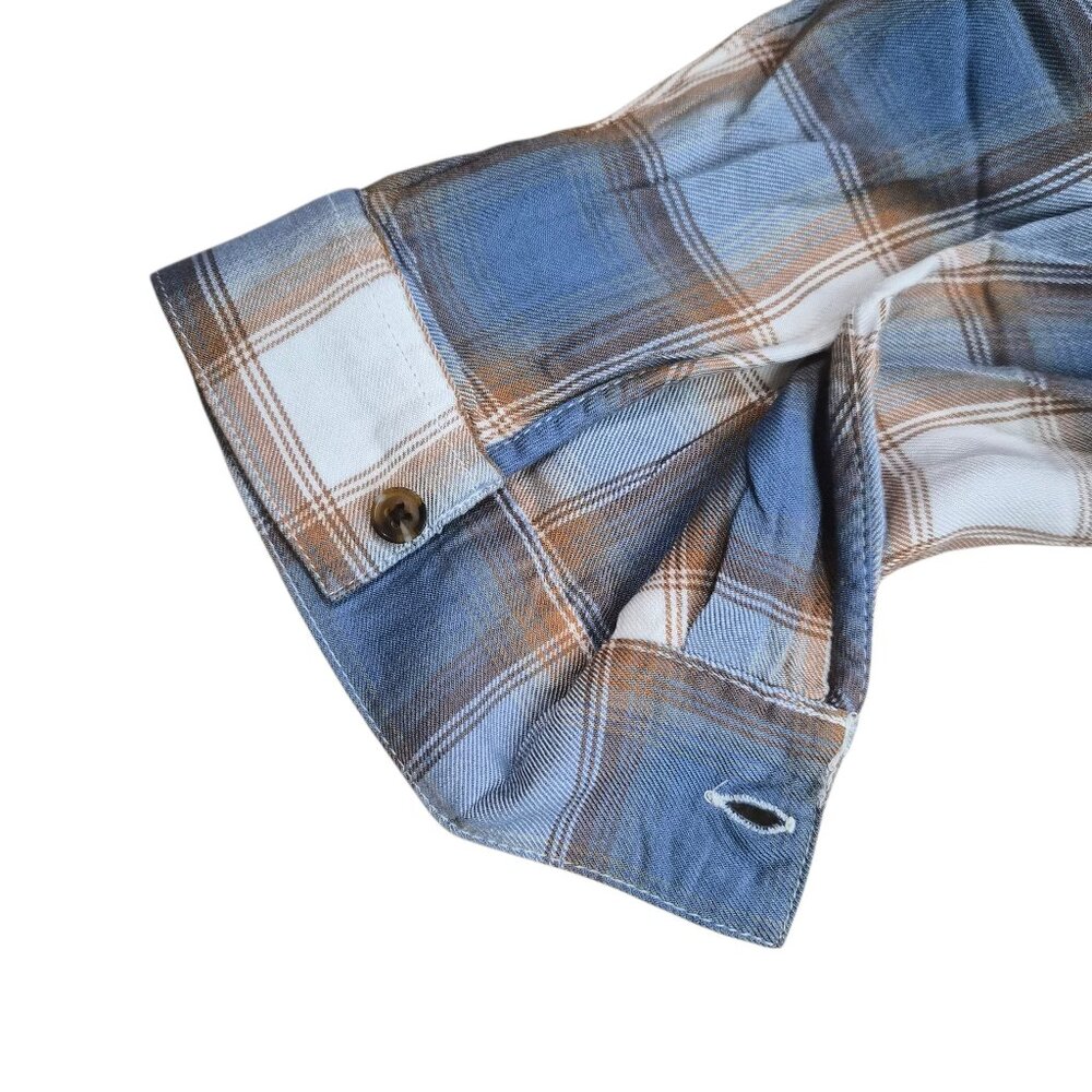 Terra & Sky Women's Plus Button Down Shirt Plaid Long Sleeve Size 2X Blue - Picture 10 of 11